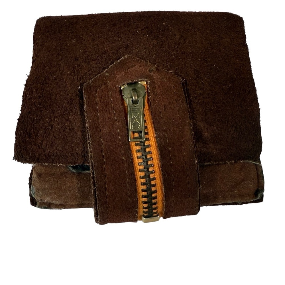 Brown Suede Wallet Vintage 1970's